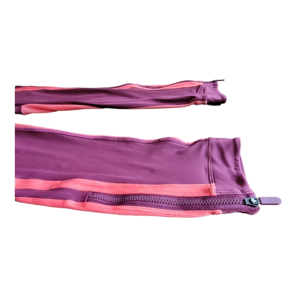 Lululemon Zip the Line Crop Deep Ruby Poppy Coral Breathable Mesh Leggings 6 - Picture 9 of 16